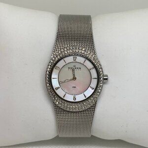 Skagen 566XSSS Ultra Thin women watch 26mm all stainless Crystal Bezel running